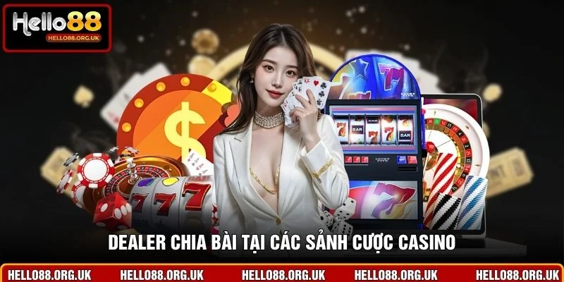 Dealer chia bài tại các sảnh cược Casino