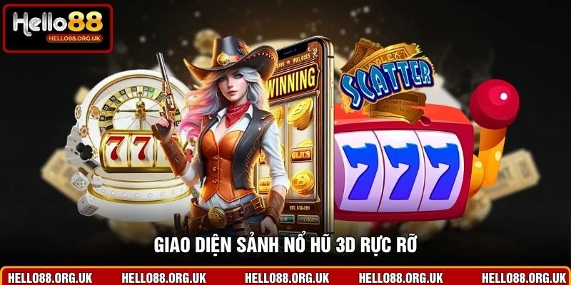 Giao diện sảnh nổ hũ 3D rực rỡ